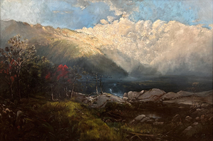 William Louis Sonntag Sr. - Mist in the Mountains - oil on canvas - 31 x 47