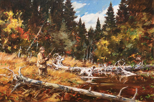 John Swan - Grouse Hunters - oil on canvas - 24 x 36